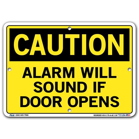 Vestil Aluminum Composite Sign, 7-1/2" H, 10-1/2" WW, Rectangle, English, SI-C-75-A-AC-130 SI-C-75-A-AC-130